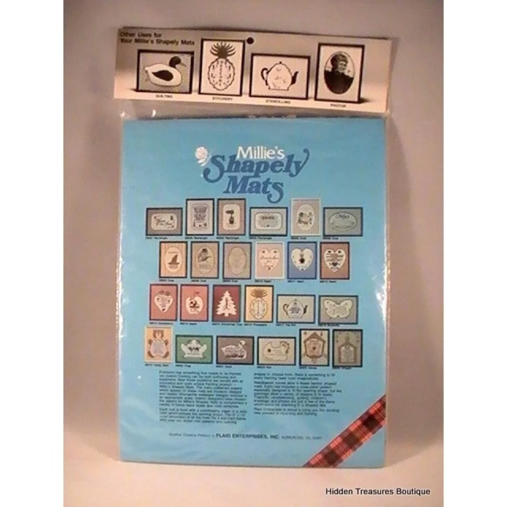 Millie's Shapely Mats Rectangle Shape w/Cross Stitch Pattern #58003‎ Sealed